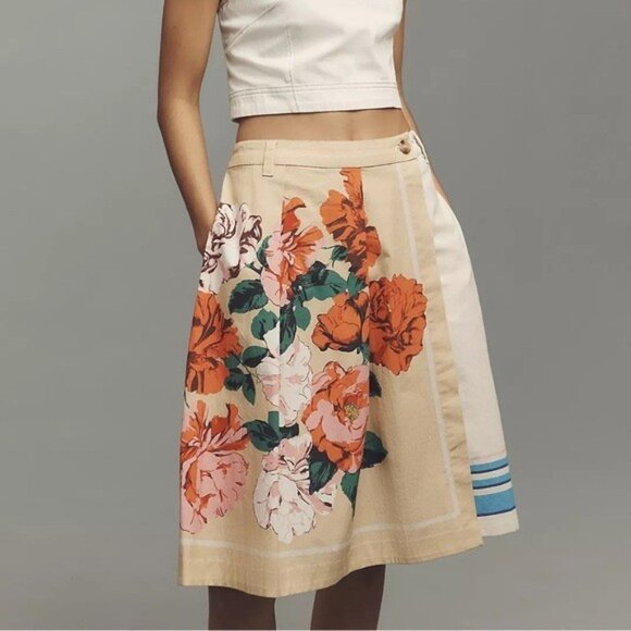 NWT Size 6 - Anthropologie Cotton Tea Towel Wrap Bermuda Shorts (NWT US$ 128) - Picture 15 of 15